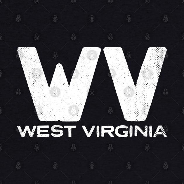 WV West Virginia Vintage State Typography by Commykaze